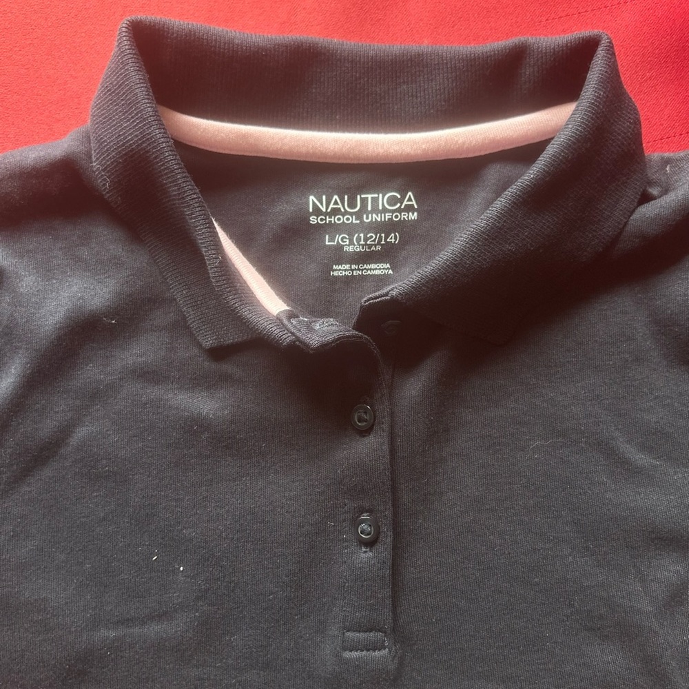 Nautica Black School Uniform Polo